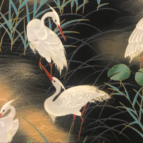 NWOT Hoffman California International Fabrics IZUMI S#J7035 White Herons - Picture 2 of 5